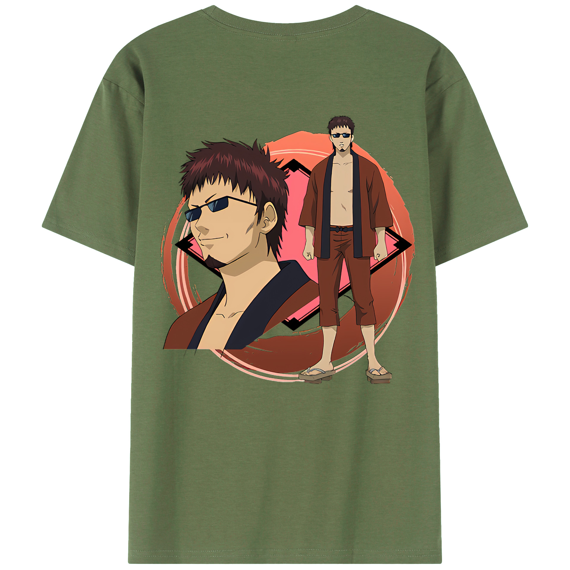 （画像用） ぎんたま 坂田銀時（さかたぎんとき） 神楽 志村新八（しむら しんぱち） GINTAMA Sakata Gintoki Kagura Shimura Shinpachi 綿100％ メンズ半袖Tシャツ（バックプリント） 通気性